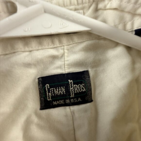 Gitman Bros USA Cotton Point TTX 16 35 Oxford Yellow Pocket Long Sleeve American - Picture 8 of 13